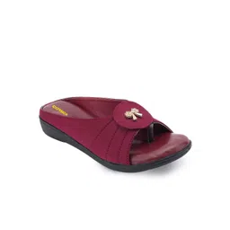 CORSICA Women Maroon Velvet Slip On Open Toe Flats image 5