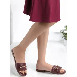 CORSICA Women Open Toe Flats With Buckles Embellishment-picture-25