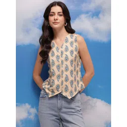 CORSICA Women Paisley Printed Waist Coat Top-picture-41