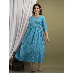 CORSICA Women Print Maternity Fit and Flare Ethnic Dresses-picture-37