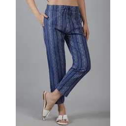 CORSICA Women Printed Pure Cotton Tailored Cigarette Trousers-picture-14