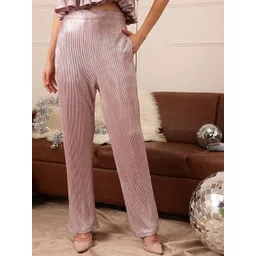 CORSICA Women Self Design Mid-Rise Trousers-picture-29