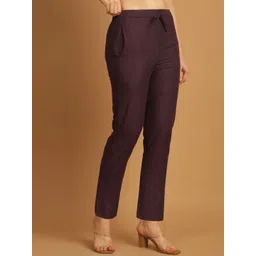CORSICA Women Self Design Textured Tailored Trousers image 4