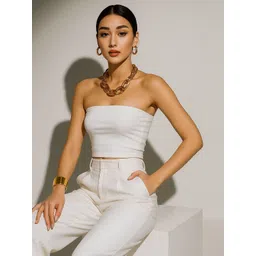 CORSICA Women Solid Off-Shoulder Tube Crop Top-picture-17