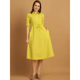 CORSICA Women Striped Lace-Up A-Line Midi Dress-picture-18