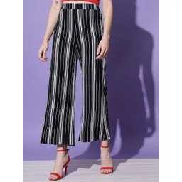 CORSICA Women Striped Loose Fit High-Rise Trousers-picture-39