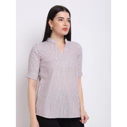 CORSICA Women Striped Mandarin Collar Top-picture-33
