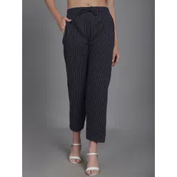 CORSICA Women Striped Mid-Rise Tailored Trousers-picture-16