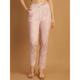 CORSICA Women Striped Tailored Slim Fit Cotton Cigarette Trousers-picture-31