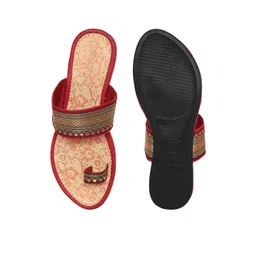 CORSICA Women Synthetic Leather Printed One Toe Flats-picture-15