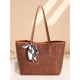 CORSICA Women Textured PU Structured Tote Bag with Tasselled-picture-10