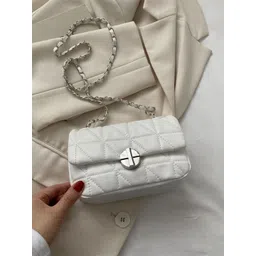 CORSICA Women White PU Quilted Twist Detail Sling Bag-picture-12