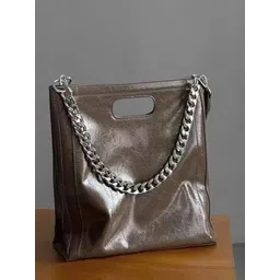 DressBerry Women Textured Structured Leather Shoulder Bag-image-4