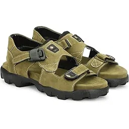 corstyle Men Exclusive Fancy Outdoor Suede Synthetic Leather Sports Sandals Green-picture-26