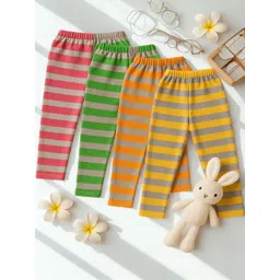 CORTICA Boys Pack Of 4 Striped Mid Rise Slip On Cotton Track Pants-picture-54