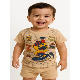 CORTICA Kids Pack Of 3 Printed Short Sleeves Pure Cotton T-shirt With Shorts-picture-51