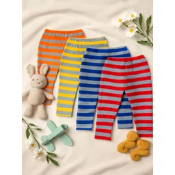 CORTICA Unisex Kids Pack Of 4 Multi Striped Cotton Therma-Fit Night Pants-picture-12