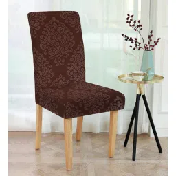 Brown Polyester Printed 20x18 inch Stretchable 1Pc Chair Cover by Cortina-picture-13