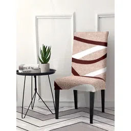 Cortina Beige & Brown Printed Chair Cover-picture-24