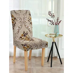 Cortina Beige & Brown Printed Chair Cover-picture-26