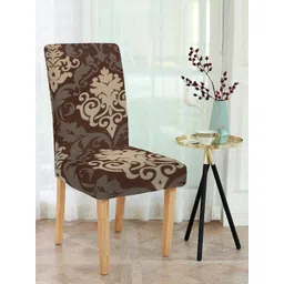 Cortina Beige & Brown Printed Chair Cover-picture-28