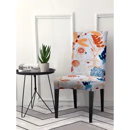 Cortina Beige & Orange Printed Chair Covers-picture-30