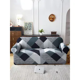 Cortina Black & White Printed 3 Seater Sofa Covers-picture-16