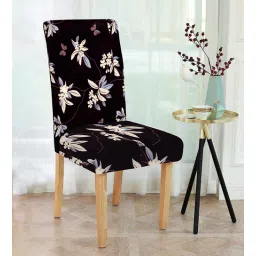 cortina Black Printed Polyester 15 x 19 Inches Stretchable Chair Cover-picture-15