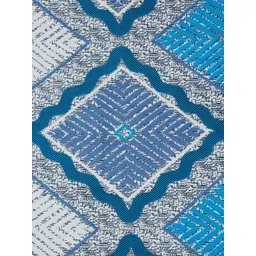 Cortina Blue & Grey Geometric 104 TC Queen Bedsheet with 2 Pillow Covers-picture-12