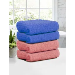 Cortina Blue & Peach Colored 4 Pieces Jacquard 500 GSM  Hand Towels-picture-36