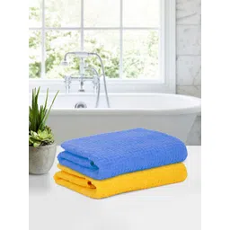 Cortina  Blue & Yellow 2 Pieces Jacquard Super Absorbency 480 GSM Bath Towels-picture-18