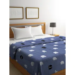 Cortina Blue Conversational AC Room 250 GSM Double Bed Blanket-picture-32