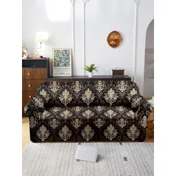 Cortina Brown & Black Printed Stretchable 2-Seater Sofa Cover-picture-10
