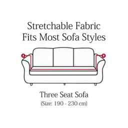 Cortina Brown & Black Printed Stretchable 3-Seater Sofa Cover image 4