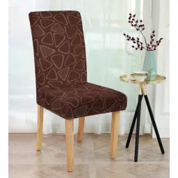 cortina Brown Geometric Polyester 15x19 Inch Stretchable Chair Cover-picture-11