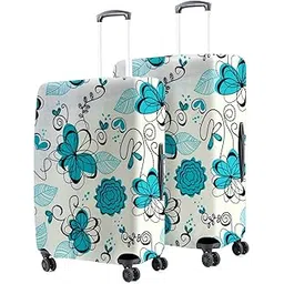 cortina Eco Friendly Spandex 55 cm (20 Inch) and 65 cm (24 Inch) Protective Luggage Cover Small Fits 18-22 Inch Medium Fits 22-26 Inch-Pack of 2-Blue-picture-28