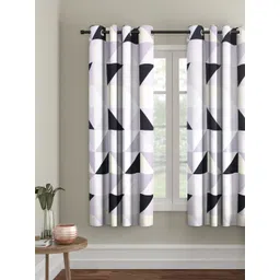 Cortina Grey & Black Set of 2 Digital Printed Window Curtains-picture-19