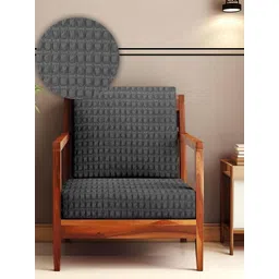 Cortina Grey Striped Polyester Sofa Cover With Arms-picture-20