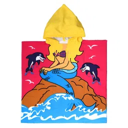 Cortina Kids Full Sleeves Babyhug Mermaid Hooded Bath Robe-picture-10