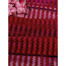 Cortina Maroon Self Design Sheer Long Door Curtain image 4