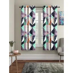 Cortina Multicoloured Set of 2 Printed Window Curtains-picture-23