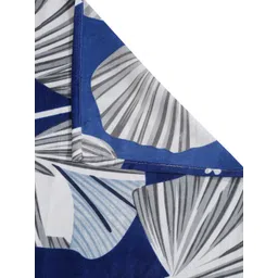 Cortina Navy Blue & White 104 TC Queen Bedsheet with 2 Pillow Covers image 2