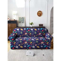 Cortina Navy Blue Printed 3-Seater Sofa Cover-picture-38