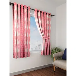 Cortina Pink & White 2 Pieces  Ethnic Motifs Printed Window Curtains-picture-19