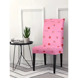 Cortina Pink Printed Super Stretchable Chair Cover-picture-12