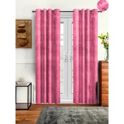 Cortina Pink Set of 2 Room Darkening Long Door Curtain-picture-20