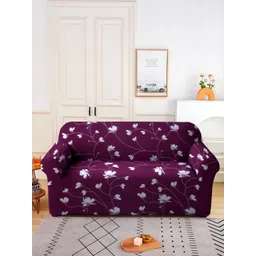 Cortina Purple & White Printed Double Seater Sofa Cover-picture-20