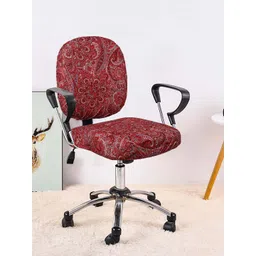 Cortina Red & Cream-Coloured Printed Chair Cover-picture-27