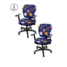 Cortina Set of 2 Navy Blue Printed Chair Covers-picture-32