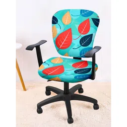 Cortina Set of 4 Sea Green & Orange Printed Chair Covers image 4